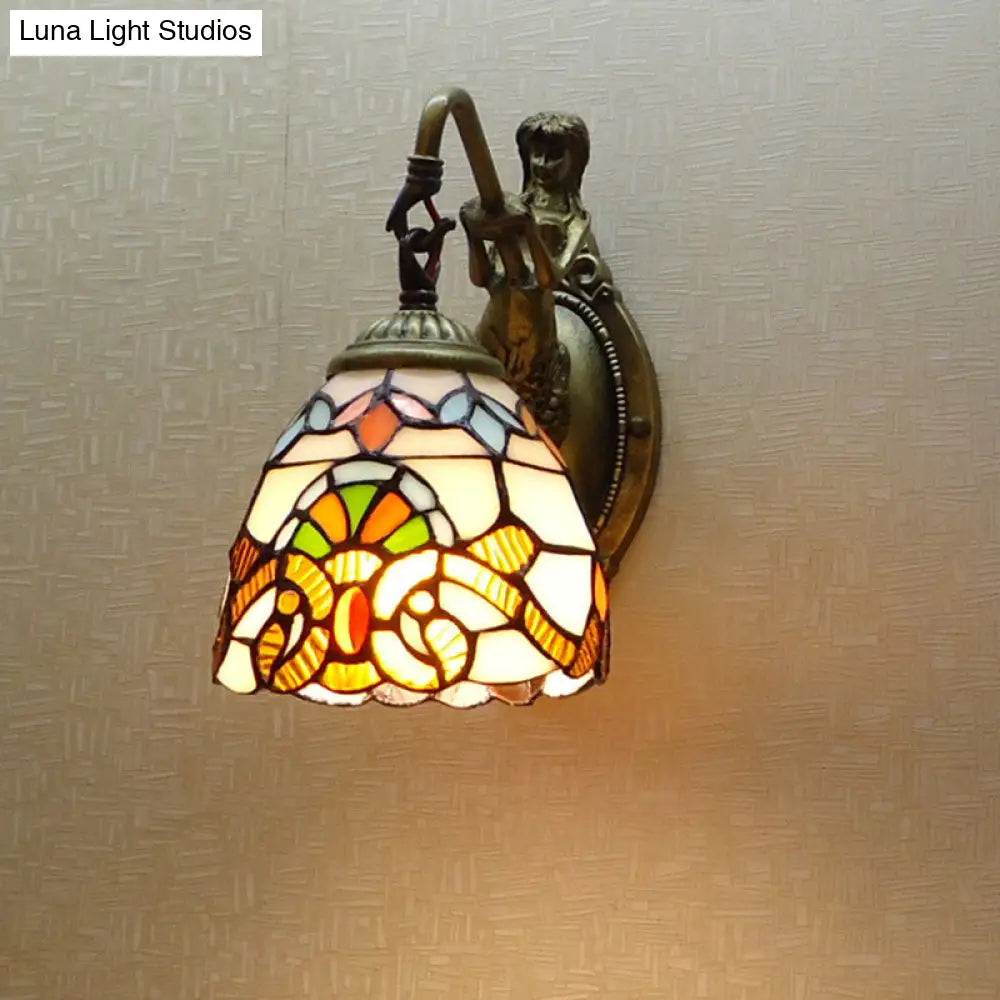 Victorian Hand Cut Glass Brass Wall Sconce - Elegant Dining Room Light