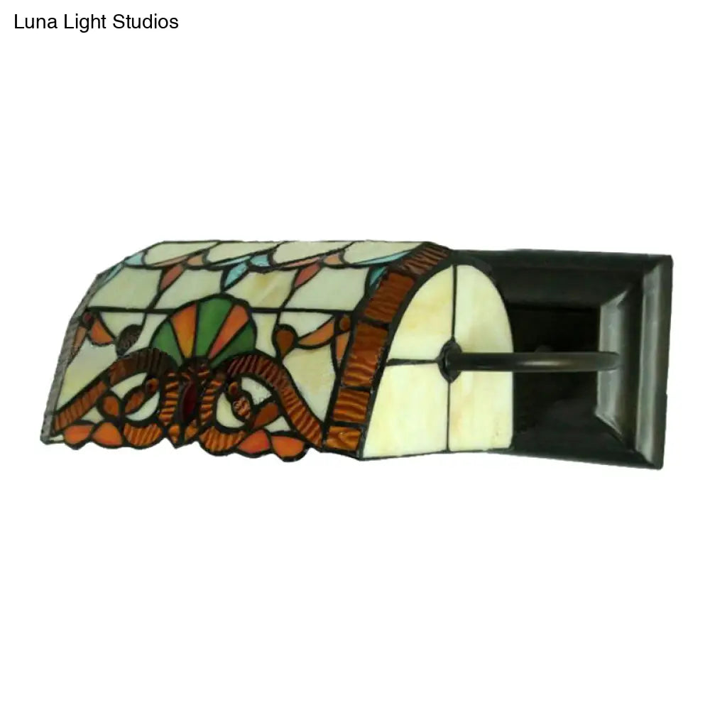 Victorian Style Stained Glass Wall Lamp For Office - Beige