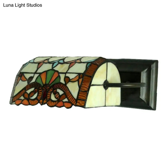 Victorian Style Stained Glass Wall Lamp For Office - Beige