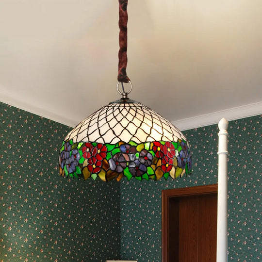 Victorian White Chandelier With Floral Cut Glass Shades - Elegant Living Room Lighting