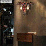 Vintage 3-Head Metal Gear Hanging Chandelier - Rustic Restaurant Ceiling Pendant