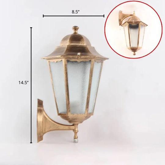 Vintage Aluminum Lantern Wall Sconce - Garden Mounted Lighting Bronze / Large