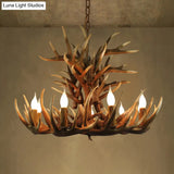 Vintage Antler Chandelier Pendant Light - Resin Hanging For Living Room