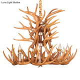 Vintage Antler Chandelier Pendant Light - Resin Hanging For Living Room