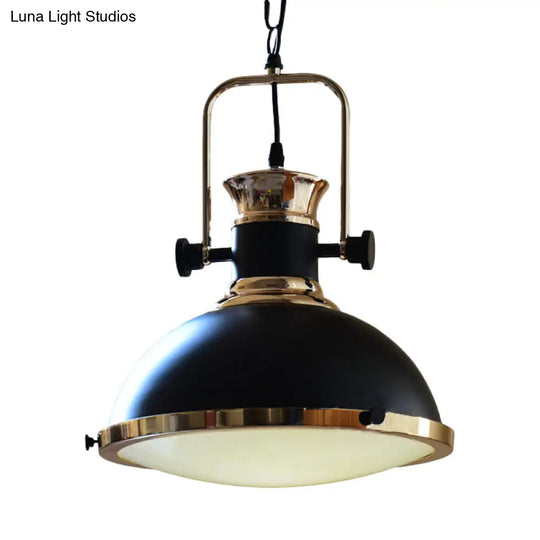 Vintage Metal Ceiling Light With Adjustable Handle And Black Finish
