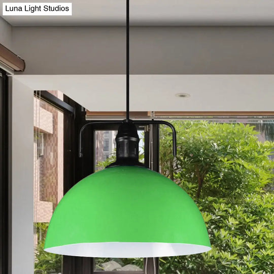Vintage Blue/Green Metal Pendant Light - 12/14/16 Wide Indoor Hanging Ceiling With Cord Green / 12