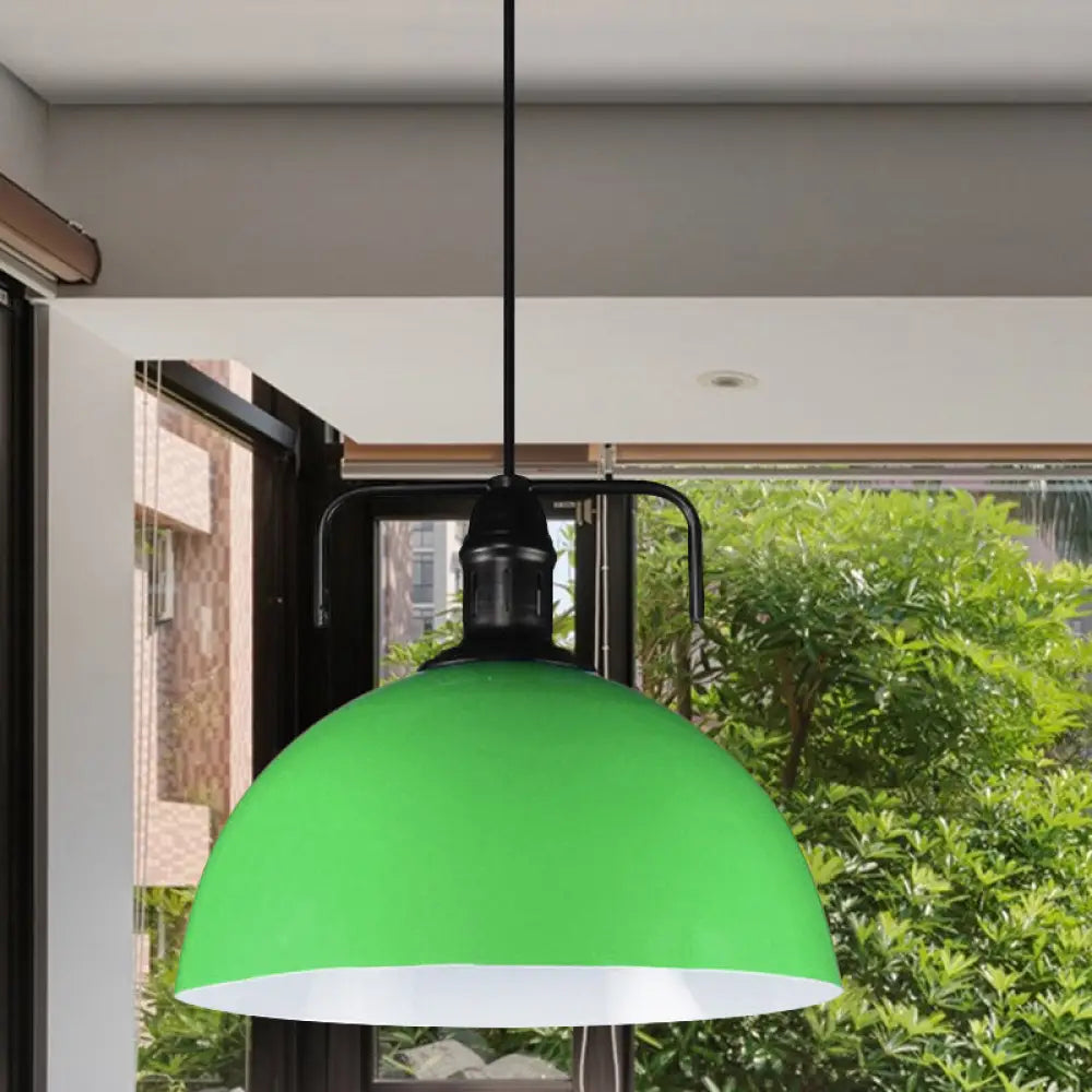 Vintage Blue/Green Metal Pendant Light - 12’/14’/16’ Wide 1-Light Indoor Hanging Ceiling With