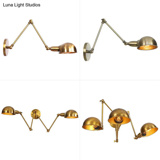 Vintage Brass/Bronze Swivel Shade Wall Light - 1 Head Study Room Lighting Ideas 8/12 Width