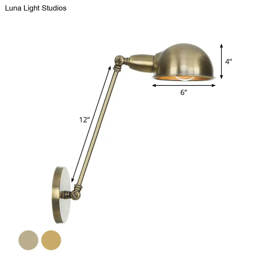 Vintage Brass/Bronze Swivel Shade Wall Light - 1 Head Study Room Lighting Ideas 8/12 Width