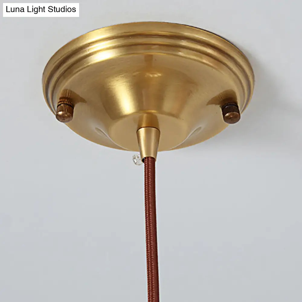 Vintage Scalloped Brass Ceiling Pendant Lamp - Study Room Lighting Fixture