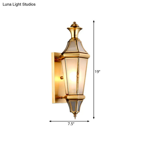 Vintage Brass Wall Sconce With Translucent Glass - Perfect Bedside Light