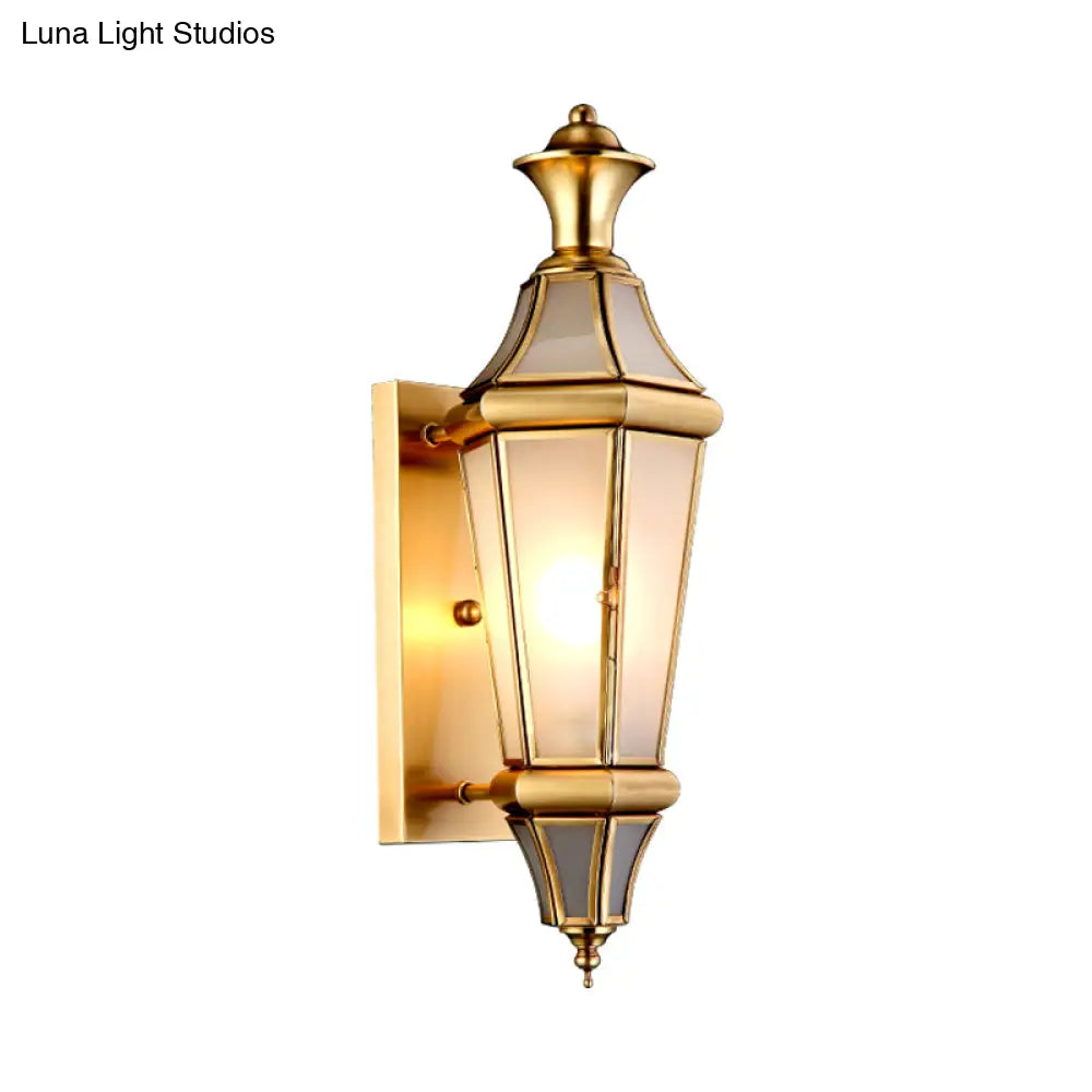 Vintage Brass Wall Sconce With Translucent Glass - Perfect Bedside Light