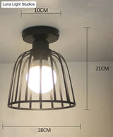 Vintage Ceiling Lights Lustre Luminaria Led Lamp Loft Iron Cage Fixtures Lighting