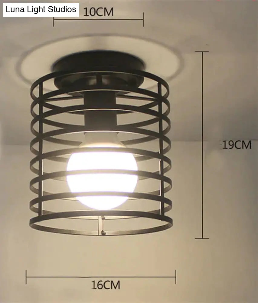 Vintage Ceiling Lights Lustre Luminaria Led Lamp Loft Iron Cage Fixtures Lighting 05