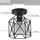 Vintage Ceiling Lights Lustre Luminaria Led Lamp Loft Iron Cage Fixtures Lighting