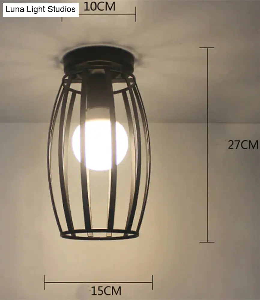 Vintage Ceiling Lights Lustre Luminaria Led Lamp Loft Iron Cage Fixtures Lighting 16