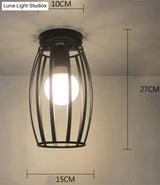 Vintage Ceiling Lights Lustre Luminaria Led Lamp Loft Iron Cage Fixtures Lighting 16