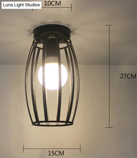 Vintage Ceiling Lights Lustre Luminaria Led Lamp Loft Iron Cage Fixtures Lighting 16