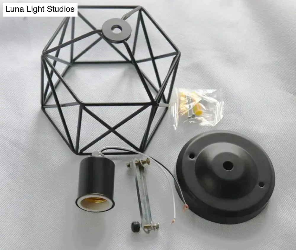 Vintage Ceiling Lights Lustre Luminaria Led Lamp Loft Iron Cage Fixtures Lighting