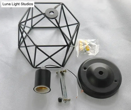 Vintage Ceiling Lights Lustre Luminaria Led Lamp Loft Iron Cage Fixtures Lighting