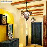 Vintage Copper Metal Urn Pendant Light Fixture Hallway Hanging Lamp Kit