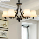 Vintage Cream Glass Chandelier Pendant Light - Elegant Hanging For Living Room