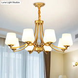 Vintage Cream Glass Chandelier Pendant Light - Elegant Hanging For Living Room