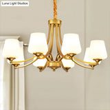 Vintage Cream Glass Chandelier Pendant Light - Elegant Hanging For Living Room
