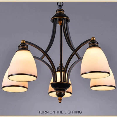 Vintage European Style Oil Rubbed Bronze 3/5/6/8 light Glass Chandelier Shades