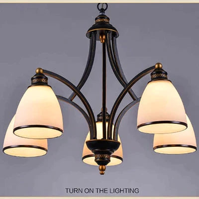 Vintage European Style Oil Rubbed Bronze 3/5/6/8 Light Glass Chandelier Shades