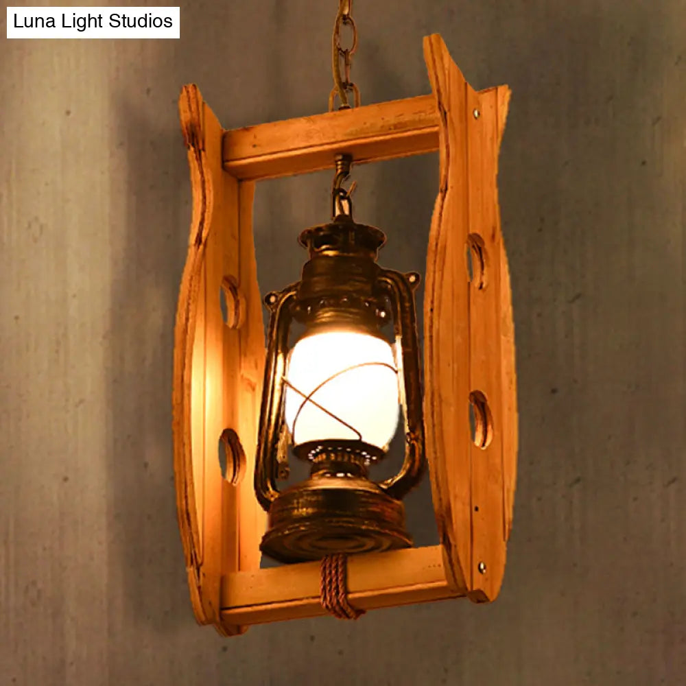 Vintage Style House/Fish Opal Glass Pendant Light In Weathered Copper - 1-Light Hanging Ceiling
