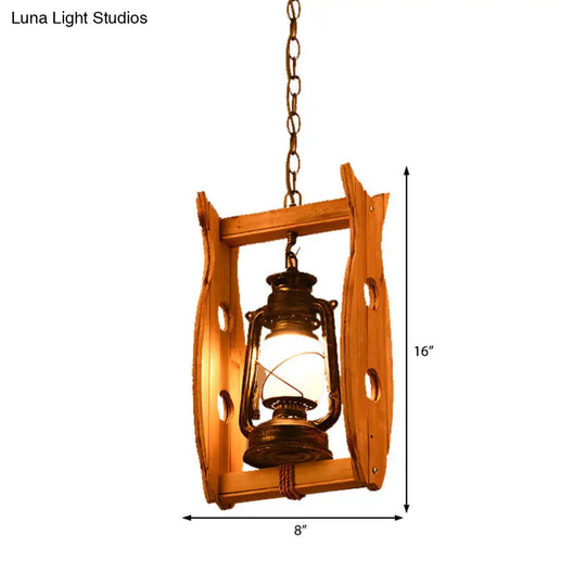 Vintage Style House/Fish Opal Glass Pendant Light In Weathered Copper - 1-Light Hanging Ceiling