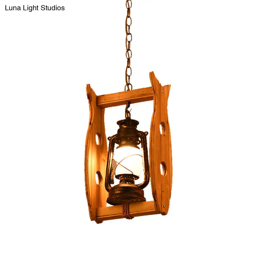 Vintage Style House/Fish Opal Glass Pendant Light In Weathered Copper - 1-Light Hanging Ceiling