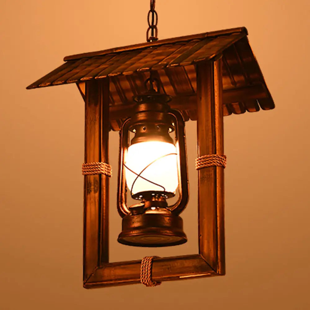 Vintage Fish-Shaped Pendant Light With Opal Glass In Weathered Copper / House