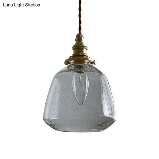Vintage Glass Pendant Lamp With Single-Bulb: Restaurant Lighting