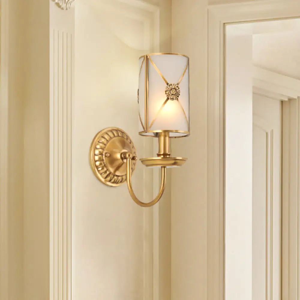 Vintage Gold Finish Brass Wall Mount Candle Sconce Lamp With Swag Arm 1 /