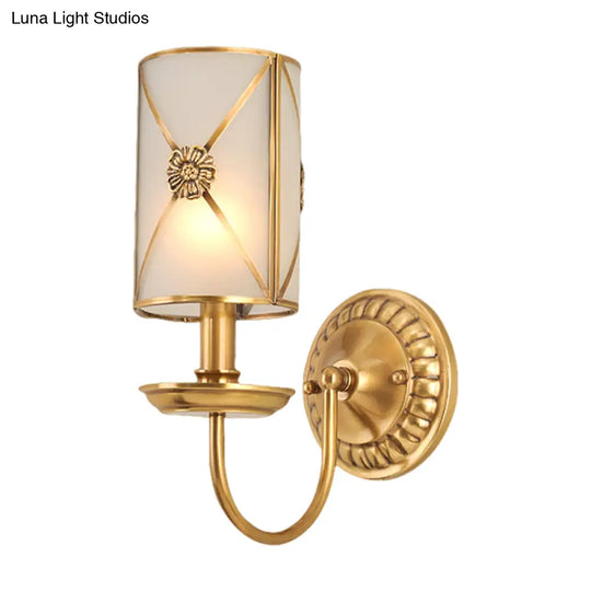 Vintage Gold Finish Brass Wall Mount Candle Sconce Lamp With Swag Arm