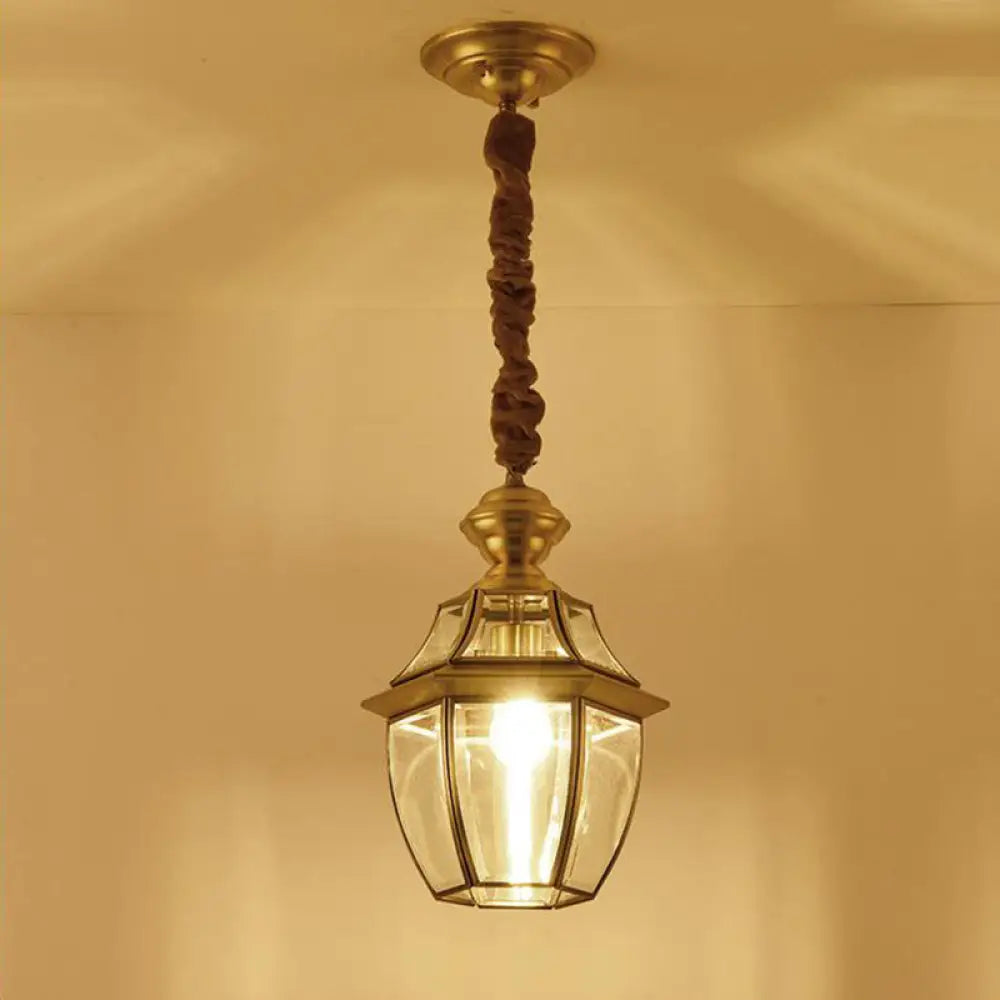 Vintage Gold Glass Jar Pendant Light 6/8.5 Wide - Earthen Bulb Ceiling Lamp / 6