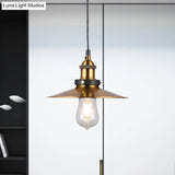 Vintage Gold Pendant Light - Elegant Iron Lid With Retro Cone Shape Ideal Luminaire For Dining Table