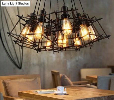 Vintage Iron Frame Chandelier Edison Bulb E27 Holder Loft Restaurant Bar Cafe Living Room Retro
