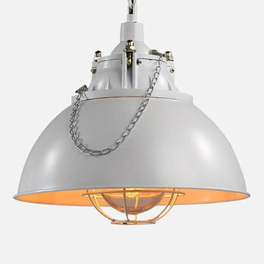 Vintage Iron Pendant Ceiling Light With Conical Shade - Perfect For Restaurants White