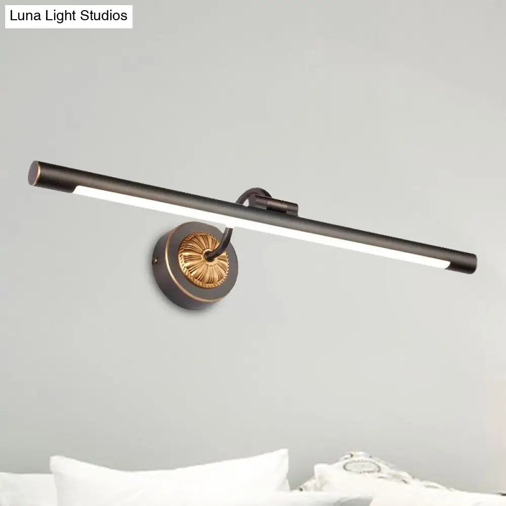 Vintage Led Wall Sconce - Black/Gold Finish Tubular Design Acrylic And Metal 17/22 Diameter