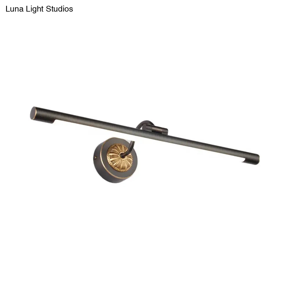 Vintage Led Wall Sconce - Black/Gold Finish Tubular Design Acrylic And Metal 17/22 Diameter