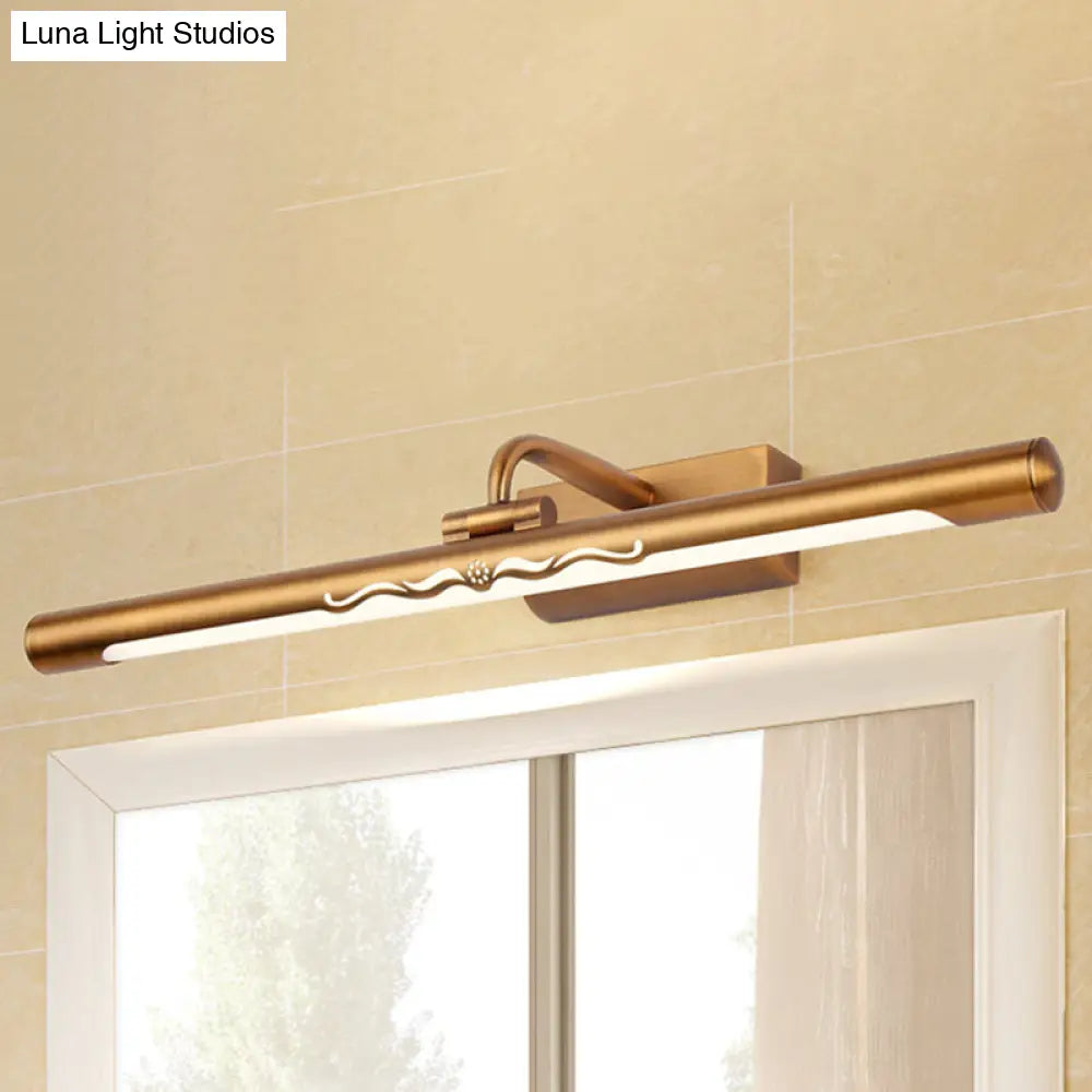 Vintage Linear Wall Mounted Led Vanity Light With Straight Arm - Bronze Finish