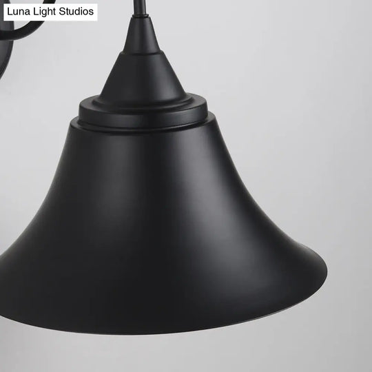 Vintage Matte Black Wall Lamp With Gooseneck Arm - Balcony Light Fixture