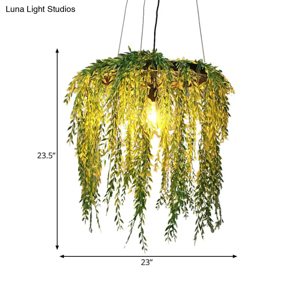 Vintage Metal 1-Head Black Led Pendant Lamp For Plant Restaurant Hanging Design With Down Lighting