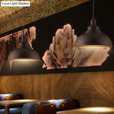 Vintage Metal Bowl Pendant Light With Painted Shade - Hanging Ceiling Fixture