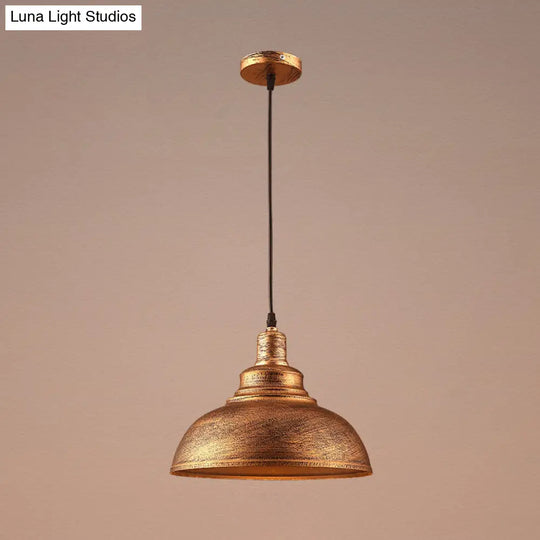 Vintage Metal Bowl Pendant Ceiling Light With Painted Shade - Elegant Hanging Fixture! Bronze / 11.5