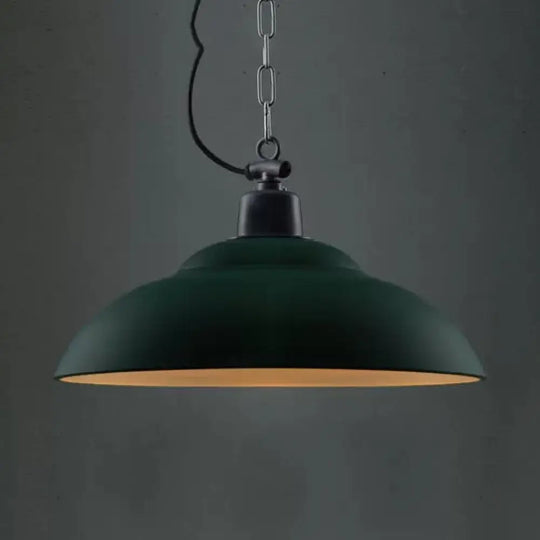 Vintage Metal Double Bubble Ceiling Light With Black & Green Shades For Living Room