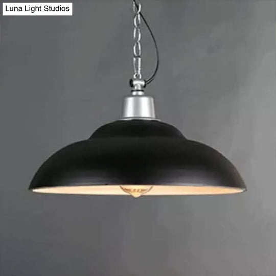 Vintage Style Double Bubble Hanging Ceiling Light For Living Room - Black/Green Metal Shade Black